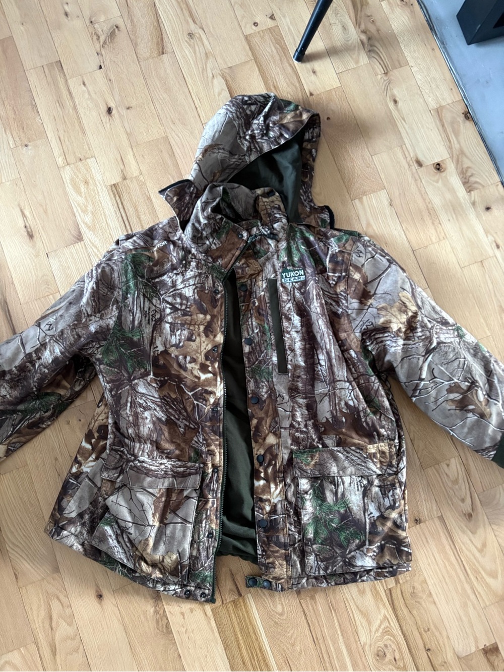 Yukon Gear Men's Realtree Camo Hooded Puffer Jacket - Brown/Green